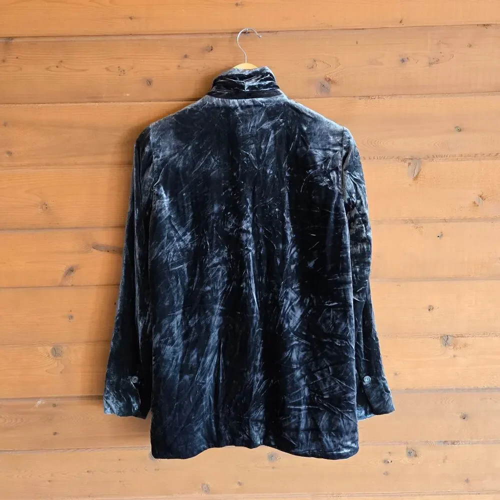 Anthropologie Alessia Blazer Jacket Velvet Carbon Gray Button Front NWT Small - Picture 4 of 7